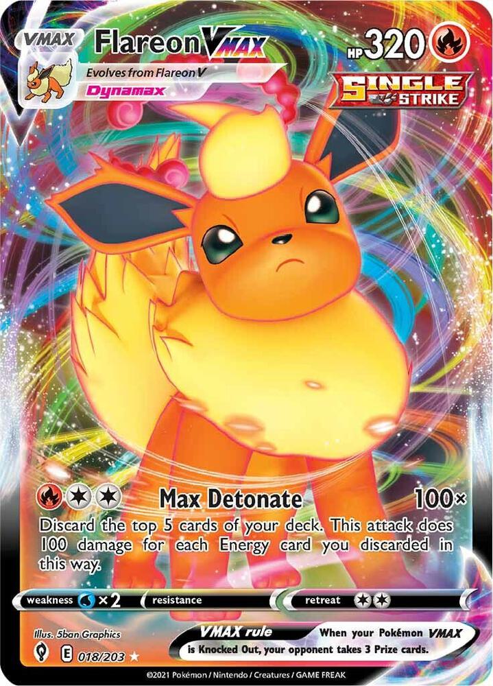Flareon VMAX 018/203 (SWSH07: Evolving Skies)  - Holofoil | Good Games Adelaide SA