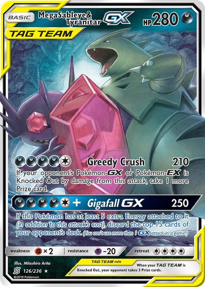 Mega Sableye and Tyranitar GX 126/236 (SM - Unified Minds)  - Holofoil | Good Games Adelaide SA