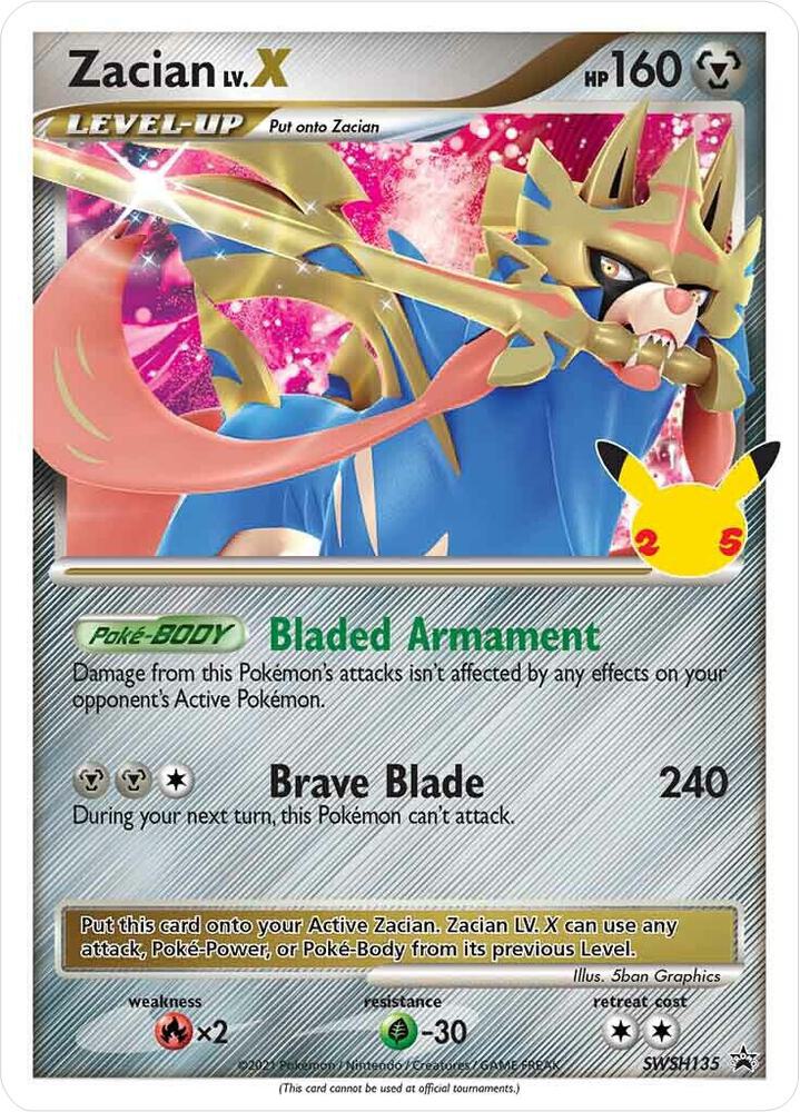Zacian LV X SWSH135 (SWSH: Sword & Shield Promo Cards)  - Holofoil | Good Games Adelaide SA
