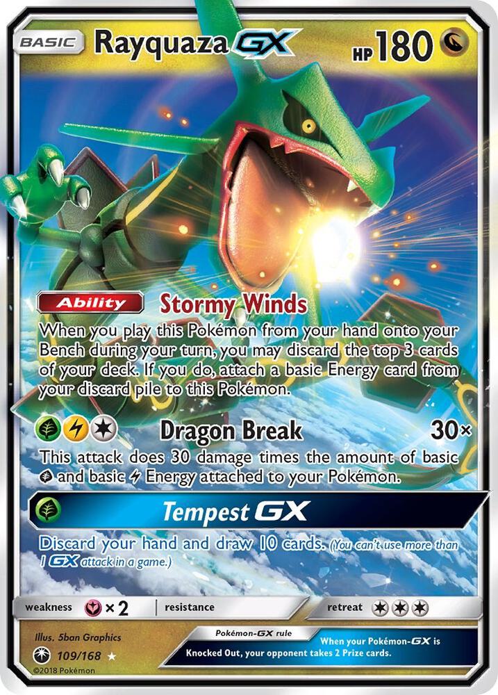 Rayquaza GX 109/168 (SM - Celestial Storm)  - Holofoil | Good Games Adelaide SA