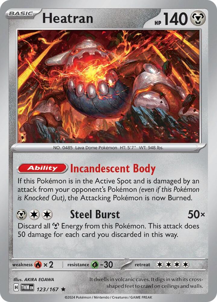 Heatran 123/167 (SV06: Twilight Masquerade)  - Holofoil | Good Games Adelaide SA