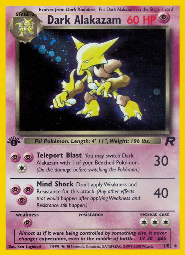 Dark Alakazam 01/82 (Team Rocket)  - 1st Edition Holofoil | Good Games Adelaide SA