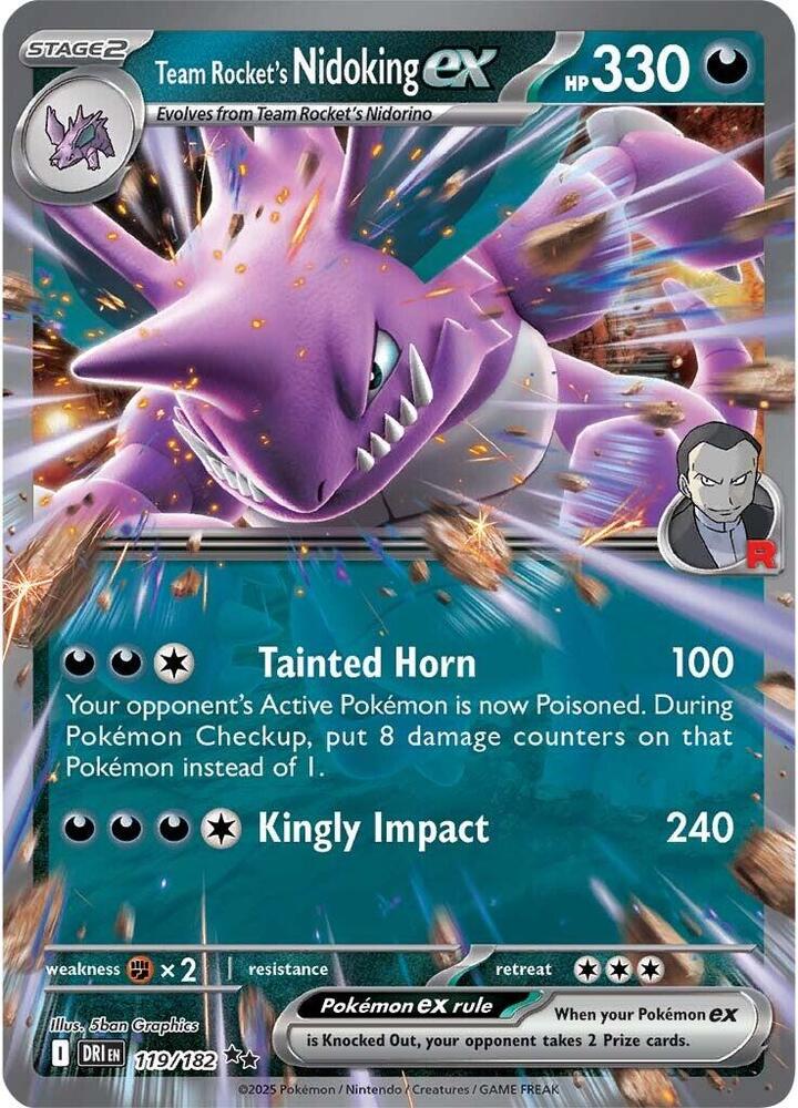 Team Rocket's Nidoking ex 119/182 (SV10: Destined Rivals)  - Holofoil | Good Games Adelaide SA