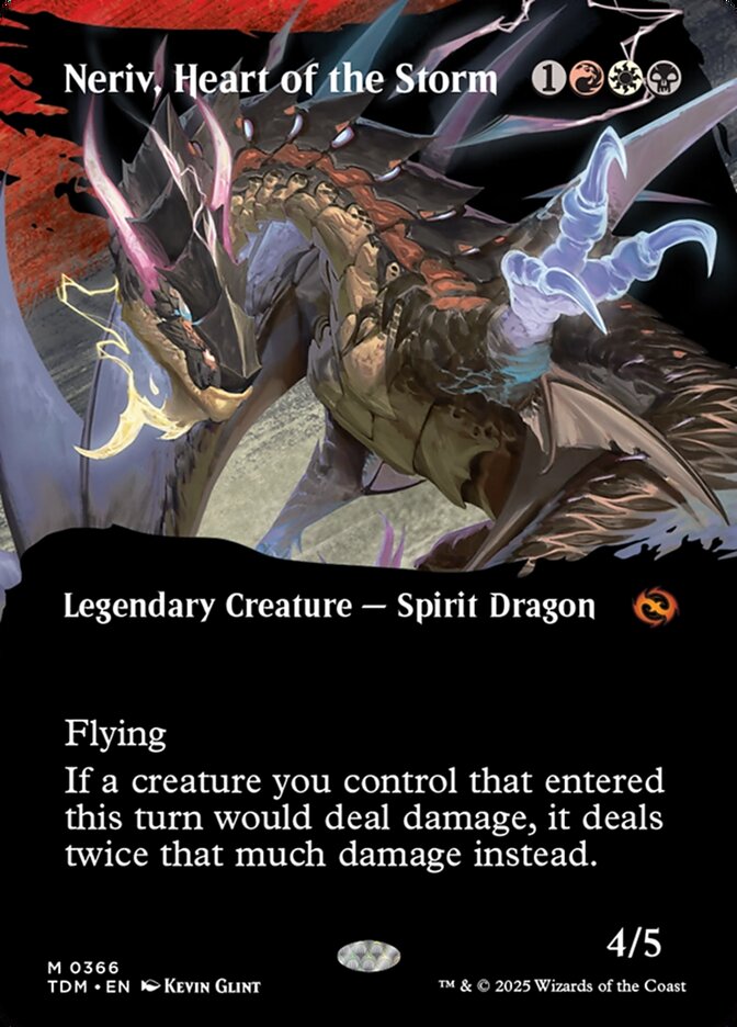 Neriv, Heart of the Storm 366 (Tarkir: Dragonstorm)  - Borderless Foil | Good Games Adelaide SA