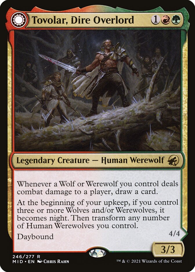 Tovolar, Dire Overlord // Tovolar, the Midnight Scourge 246 (Innistrad: Midnight Hunt)  - Foil | Good Games Adelaide SA