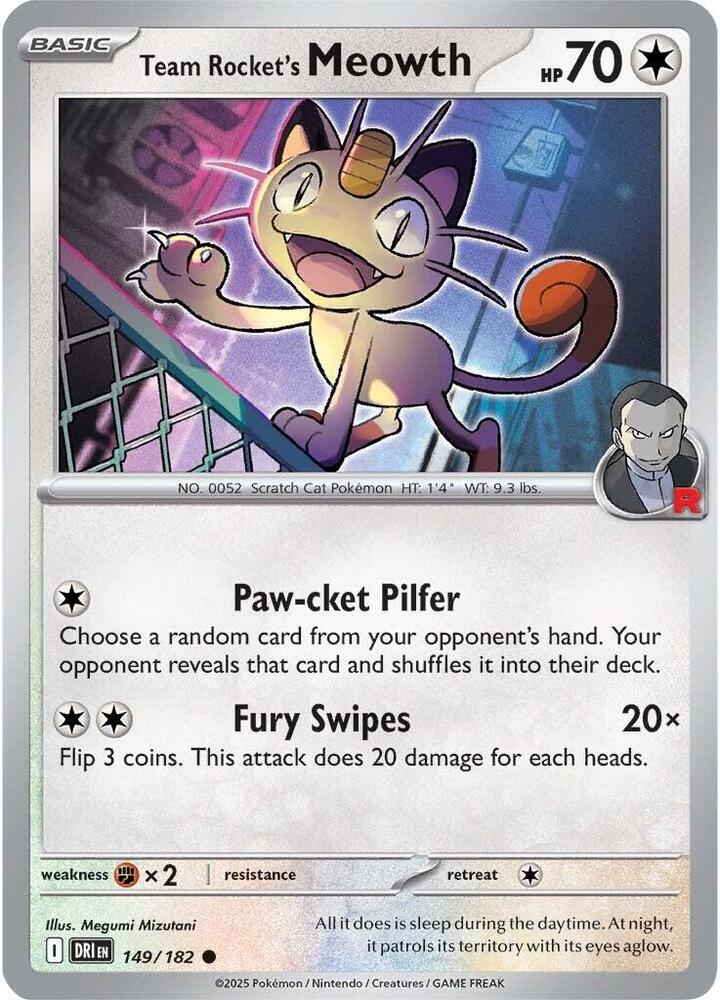Team Rocket's Meowth 149/182 (SV10: Destined Rivals)  | Good Games Adelaide SA