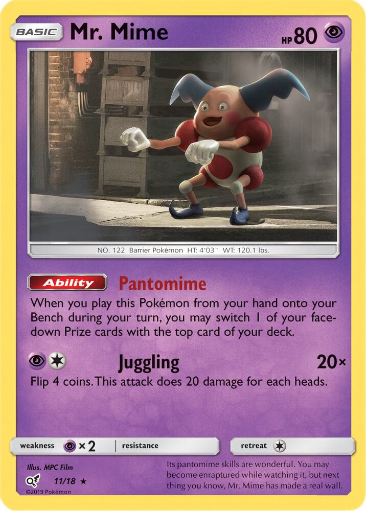 Mr. Mime 11/18 (Detective Pikachu)  - Holofoil | Good Games Adelaide SA