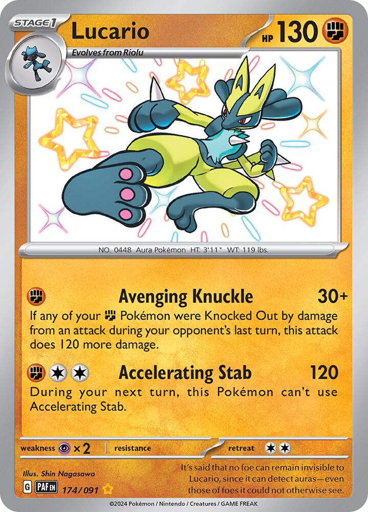 Lucario 174/091 (SV: Paldean Fates)  - Holofoil | Good Games Adelaide SA