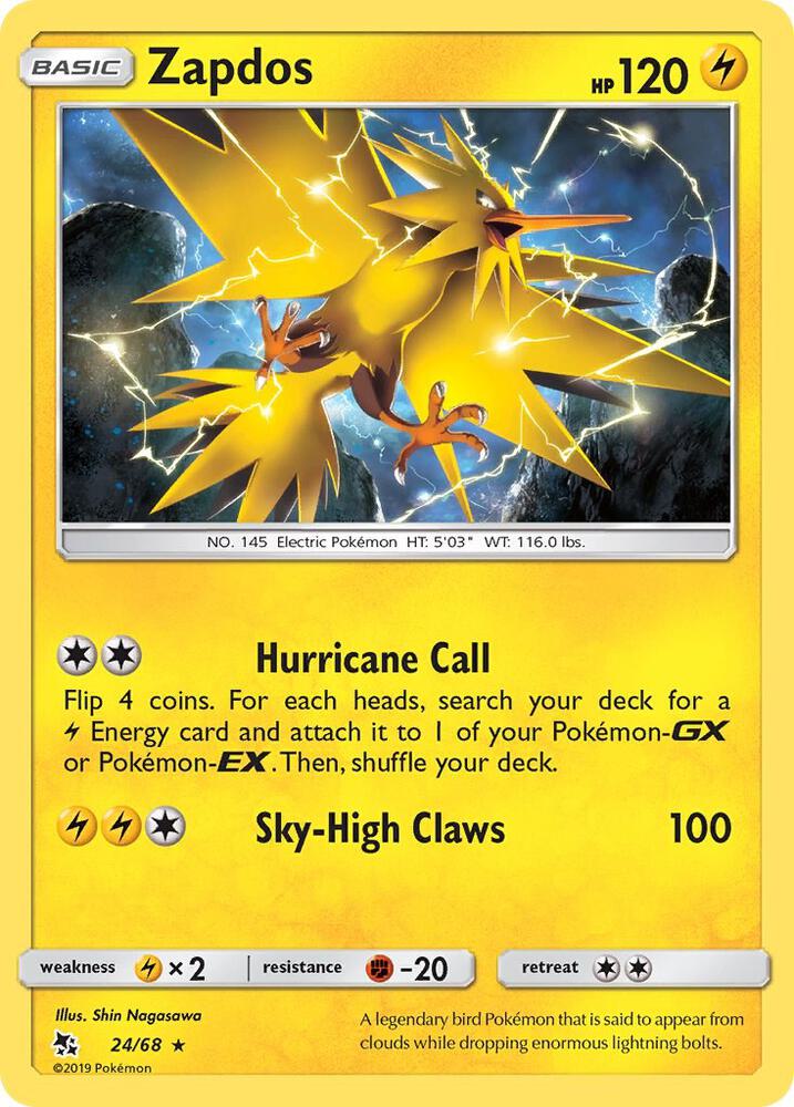 Zapdos 24/68 (Hidden Fates)  - Holofoil | Good Games Adelaide SA