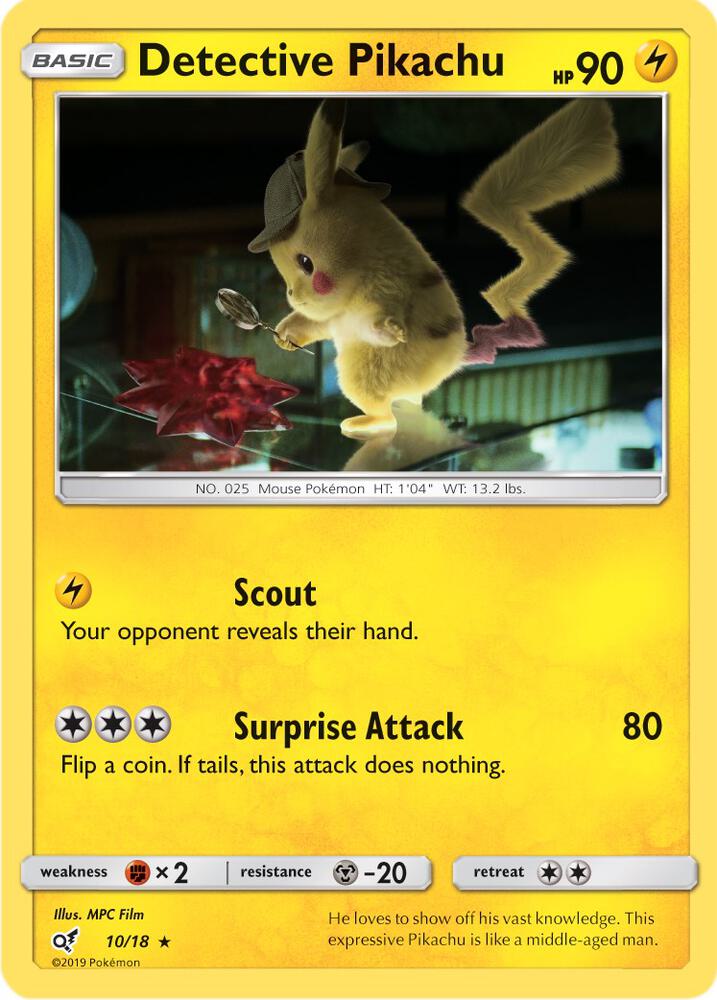 Detective Pikachu 10/18 (Detective Pikachu)  - Holofoil | Good Games Adelaide SA