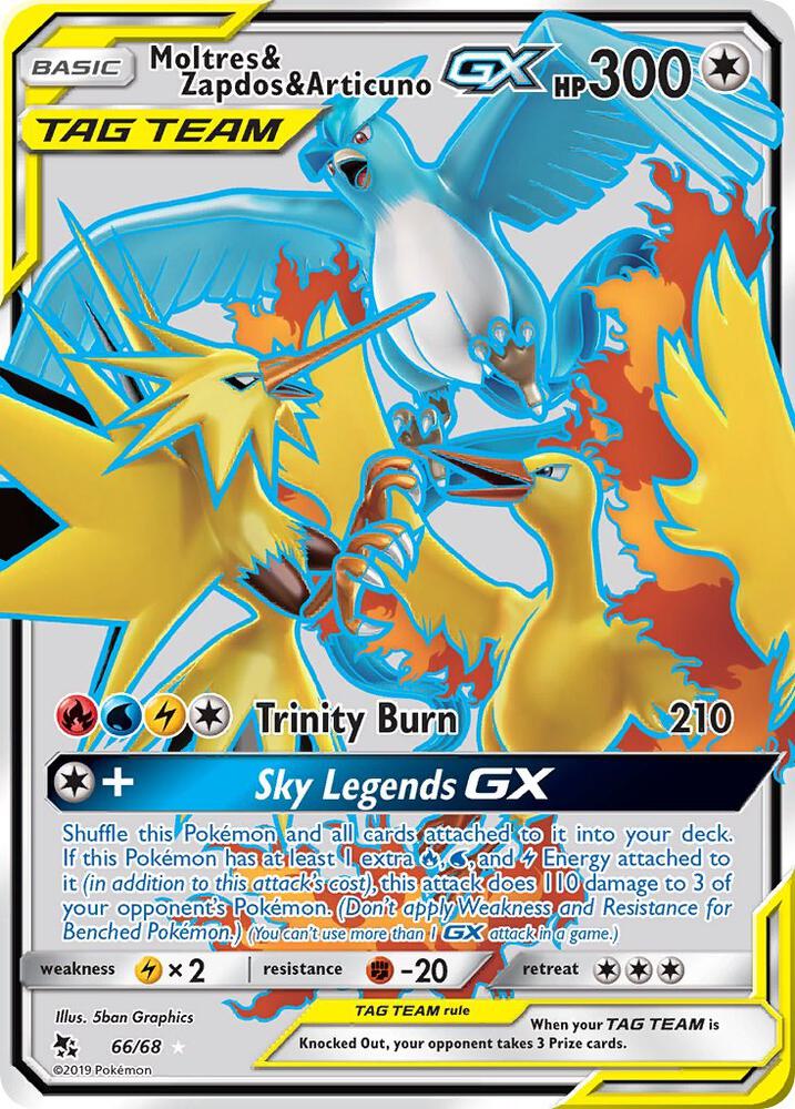 Moltres and Zapdos and Articuno GX Full Art 66/68 (Hidden Fates)  - Holofoil | Good Games Adelaide SA