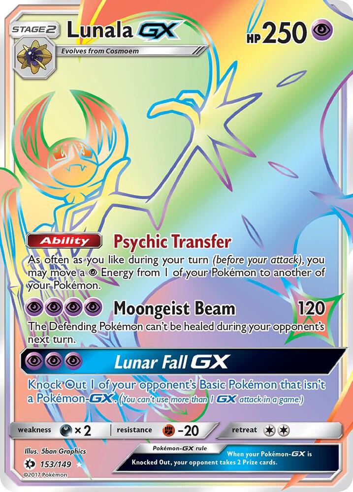 Lunala GX Secret 153/149 (SM Base Set)  - Holofoil | Good Games Adelaide SA