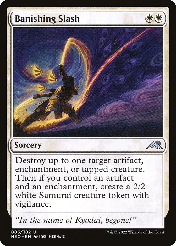 Banishing Slash 3 (Kamigawa: Neon Dynasty)  - Foil | Good Games Adelaide SA