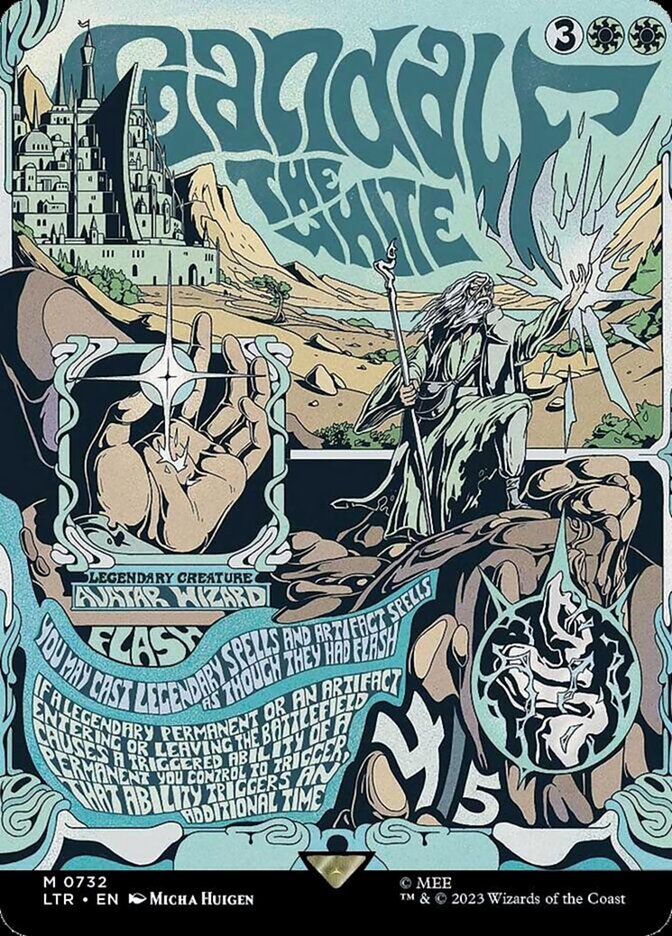 Gandalf the White 732 (Universes Beyond: The Lord of the Rings: Tales of Middle-earth)  - Borderless Poster Foil | Good Games Adelaide SA