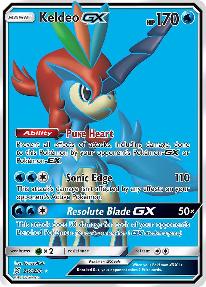 Keldeo GX Full Art 219/236 (SM - Unified Minds)  - Holofoil | Good Games Adelaide SA