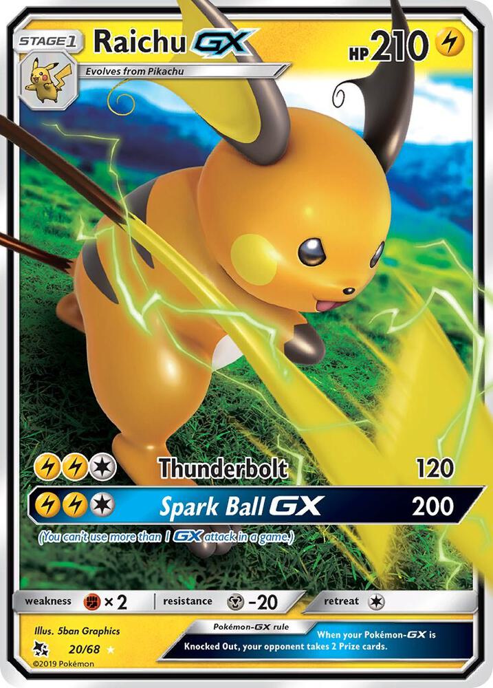 Raichu GX 20/68 (Hidden Fates)  - Holofoil | Good Games Adelaide SA