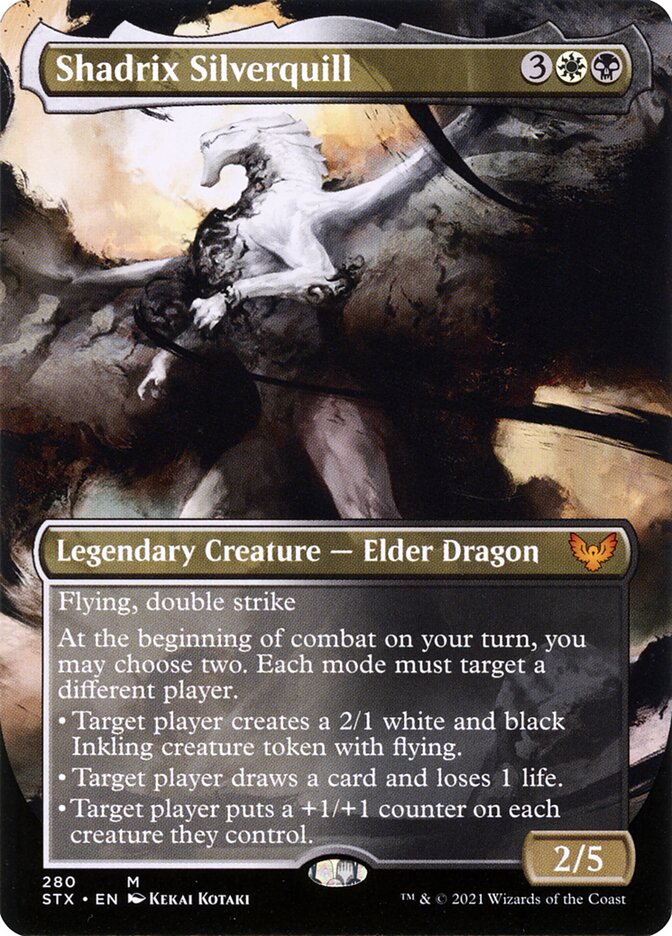 Shadrix Silverquill Borderless 280 (Strixhaven: School of Mages)  - Foil | Good Games Adelaide SA