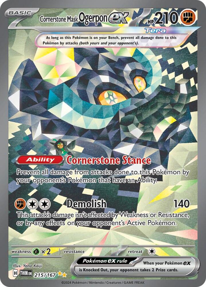 Cornerstone Mask Ogerpon ex 215/167 (SV06: Twilight Masquerade)  - Holofoil | Good Games Adelaide SA