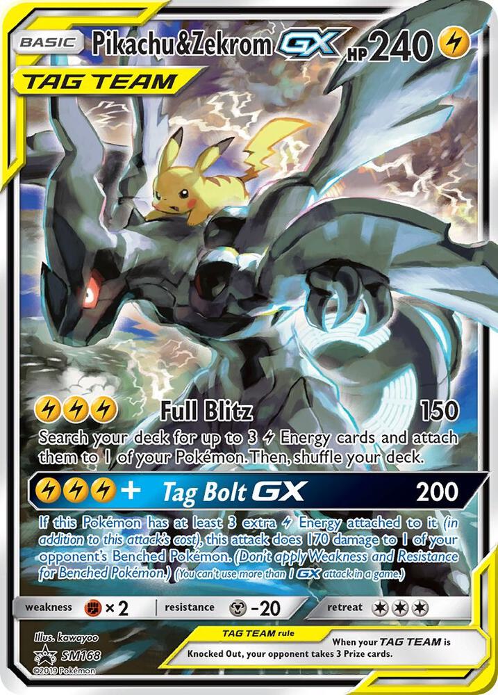 Pikachu and Zekrom GX SM168 (SM Promos)  - Holofoil | Good Games Adelaide SA