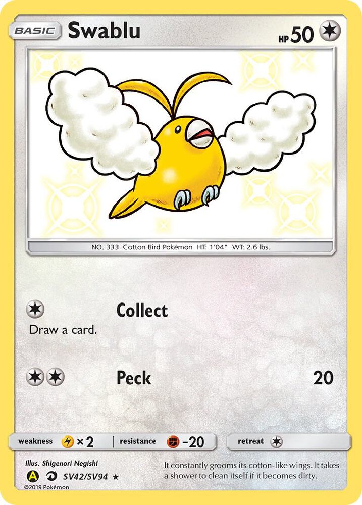 Swablu SV42/SV94 (Hidden Fates: Shiny Vault)  - Holofoil | Good Games Adelaide SA