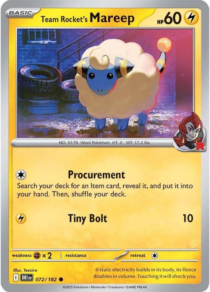 Team Rocket's Mareep 072/182 (SV10: Destined Rivals)  | Good Games Adelaide SA
