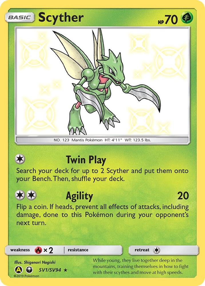 Scyther SV1/SV94 (Hidden Fates: Shiny Vault)  - Holofoil | Good Games Adelaide SA