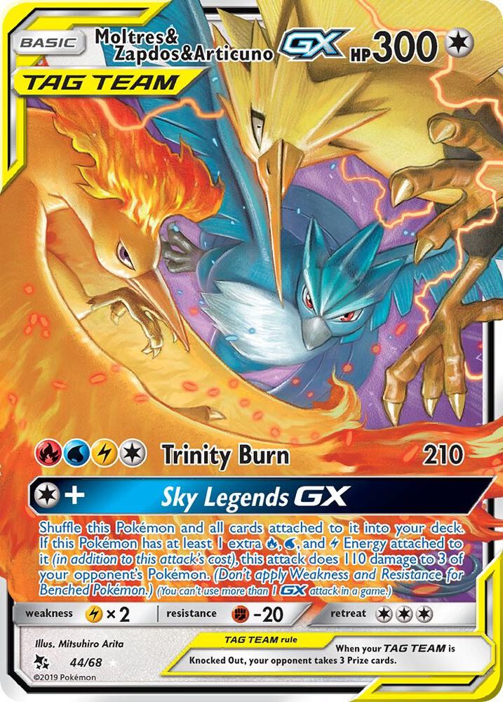 Moltres and Zapdos and Articuno GX 44/68 (Hidden Fates)  - Holofoil | Good Games Adelaide SA
