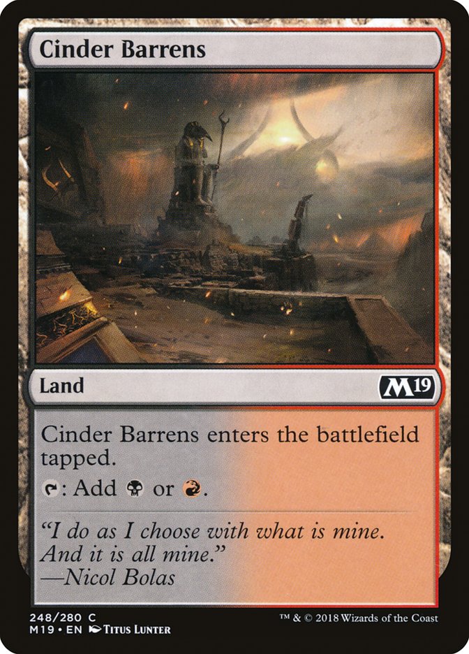 Cinder Barrens 248 (Core Set 2019)  - Foil | Good Games Adelaide SA