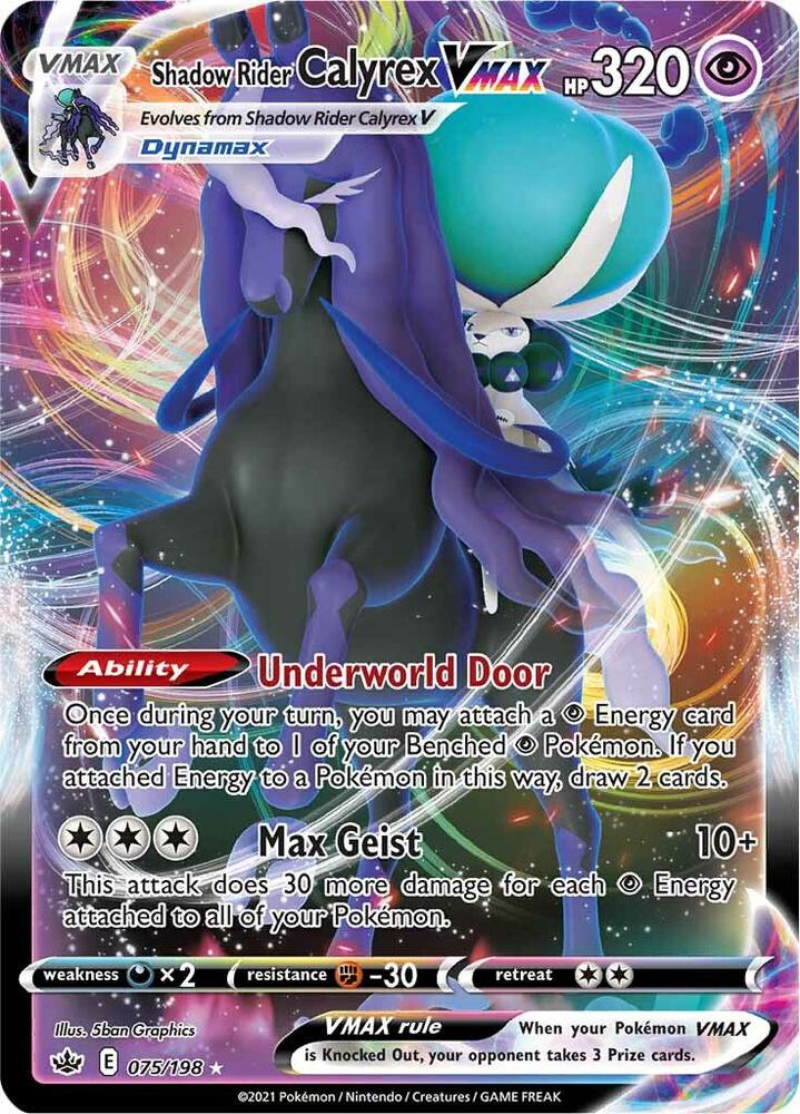 Shadow Rider Calyrex VMAX 075/198 (SWSH06: Chilling Reign)  - Holofoil | Good Games Adelaide SA