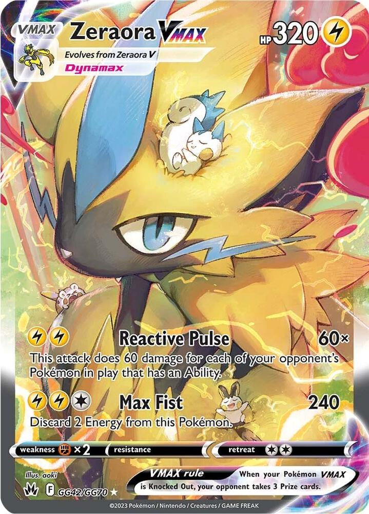 Zeraora VMAX GG42/GG70 (Crown Zenith: Galarian Gallery)  - Holofoil | Good Games Adelaide SA