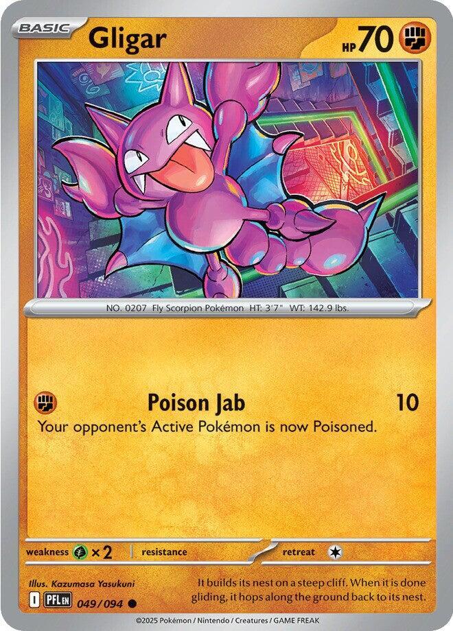 Gligar 049/094 (ME02: Phantasmal Flames)  - Reverse Holofoil | Good Games Adelaide SA