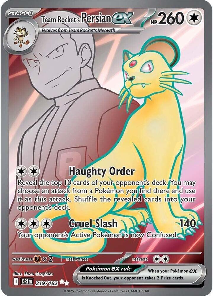 Team Rocket's Persian ex 219/182 (SV10: Destined Rivals)  - Holofoil | Good Games Adelaide SA