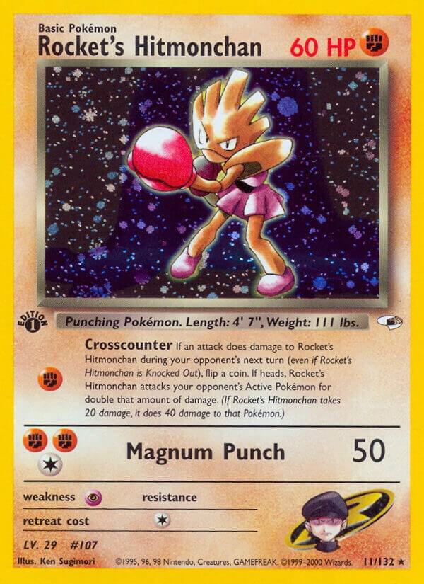 Rocket's Hitmonchan 011/132 (Gym Heroes)  - 1st Edition Holofoil | Good Games Adelaide SA