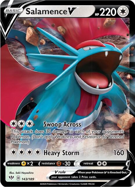 Salamence V 143/189 (SWSH03: Darkness Ablaze)  - Holofoil | Good Games Adelaide SA