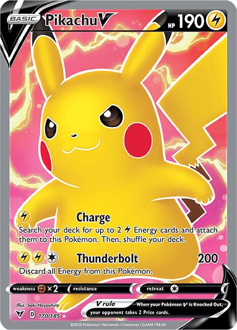 Pikachu V Full Art 170/185 (SWSH04: Vivid Voltage)  - Holofoil | Good Games Adelaide SA