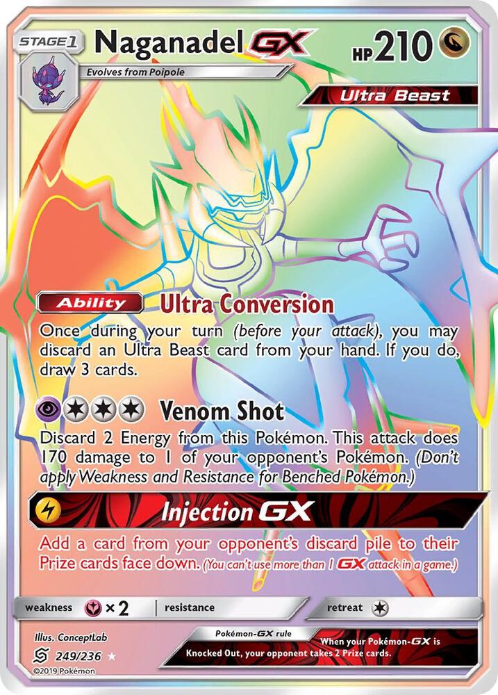Naganadel GX Secret 249/236 (SM - Unified Minds)  - Holofoil | Good Games Adelaide SA