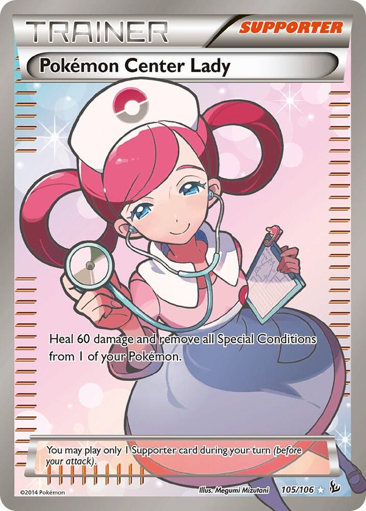 Pokemon Center Lady Full Art 105/106 (XY - Flashfire)  - Holofoil | Good Games Adelaide SA
