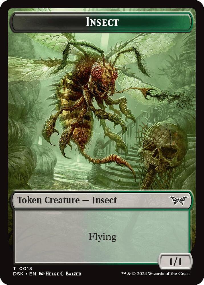 Insect 0013 Manifest Double Sided Token 13 // 18 (Duskmourn: House of Horror)  | Good Games Adelaide SA