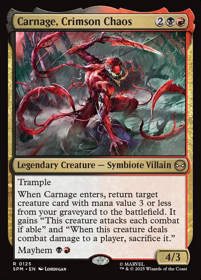 Carnage, Crimson Chaos 125 (Marvel's Spider-Man)  - Foil | Good Games Adelaide SA