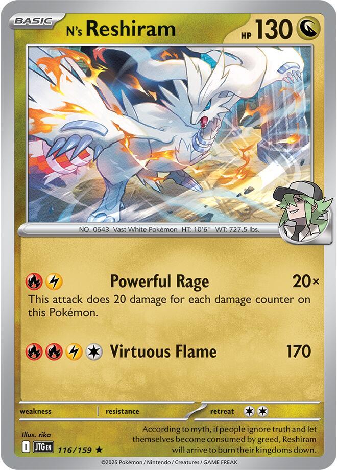 N's Reshiram 116/159 (SV09: Journey Together)  - Holofoil | Good Games Adelaide SA