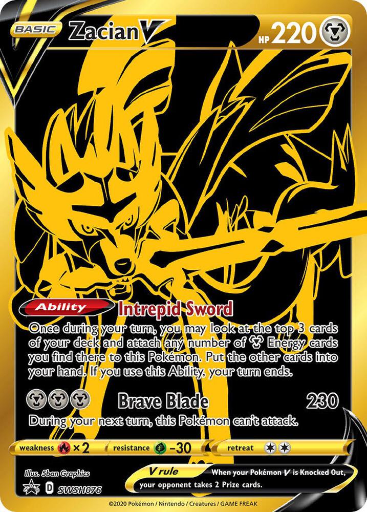 Zacian V SWSH076 (SWSH: Sword & Shield Promo Cards)  - Holofoil | Good Games Adelaide SA