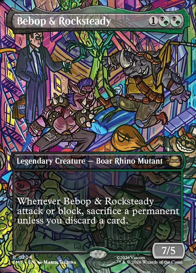 Bebop and Rocksteady Borderless 204/260 (Teenage Mutant Ninja Turtles)  - Borderless Foil | Good Games Adelaide SA