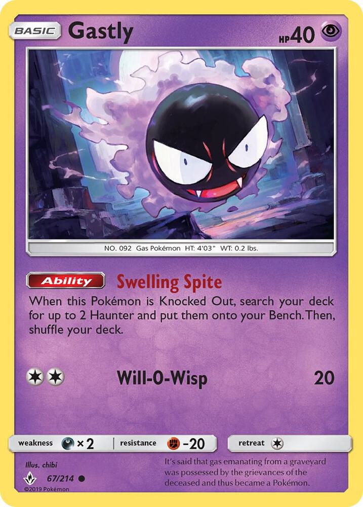 Gastly 67/214 (SM - Unbroken Bonds)  | Good Games Adelaide SA