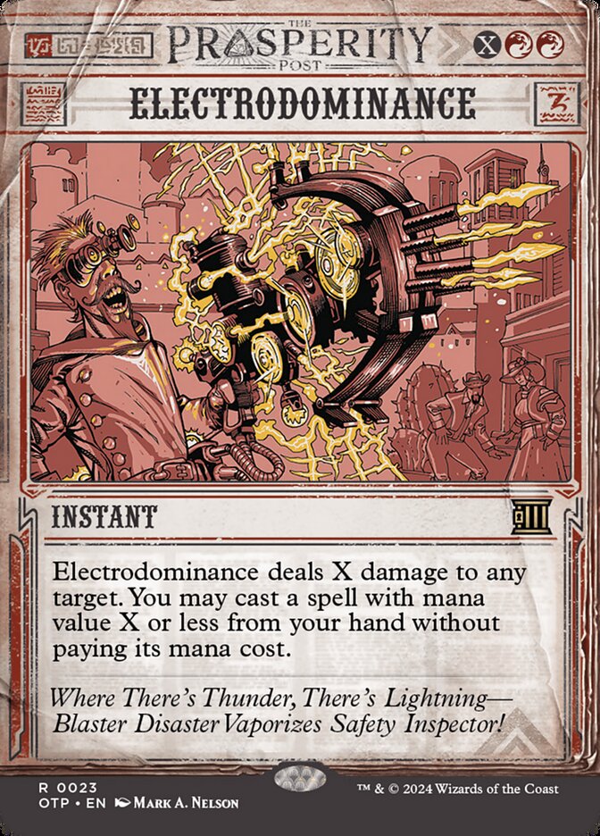 Electrodominance 23 (Outlaws of Thunder Junction: Breaking News)  - Showcase Foil | Good Games Adelaide SA