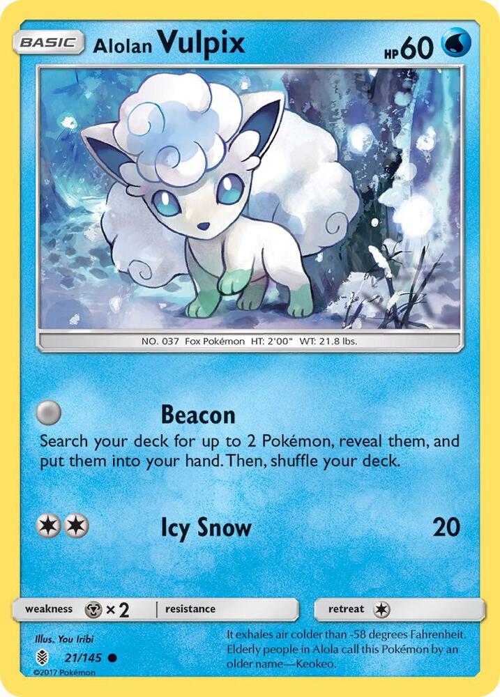 Alolan Vulpix 21/145 (SM - Guardians Rising)  | Good Games Adelaide SA