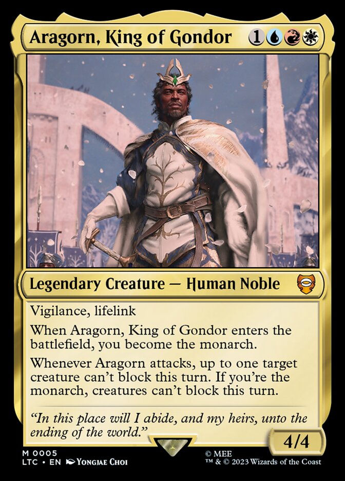Aragorn, King of Gondor 5 (Commander: The Lord of the Rings: Tales of Middle-earth)  - Foil | Good Games Adelaide SA