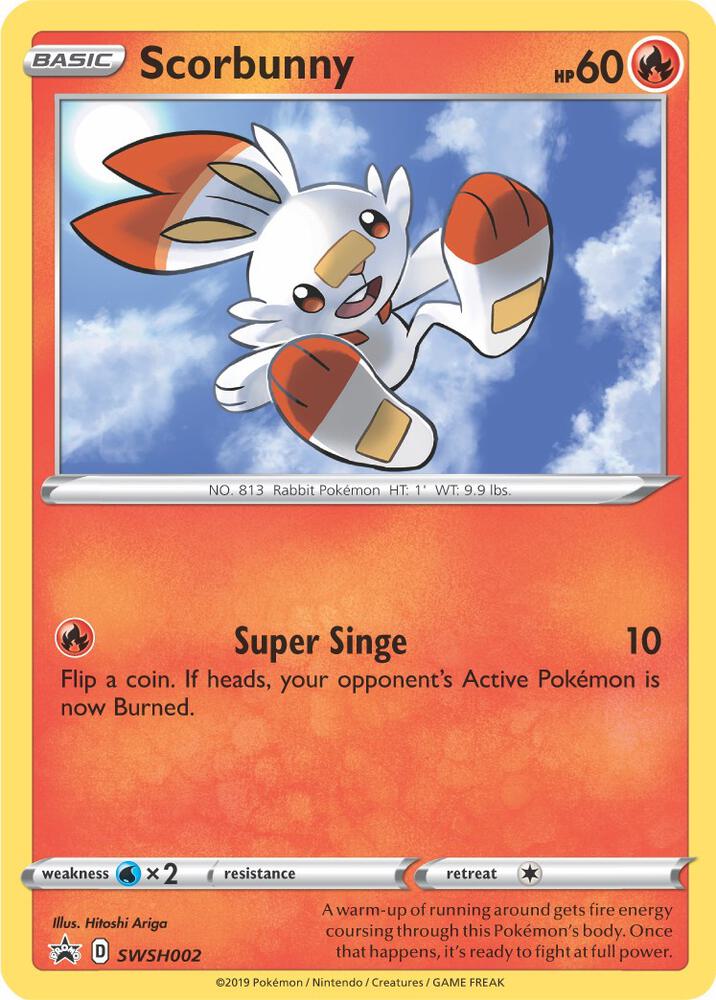 Scorbunny SWSH002 SWSH002 (SWSH: Sword & Shield Promo Cards)  - Holofoil | Good Games Adelaide SA