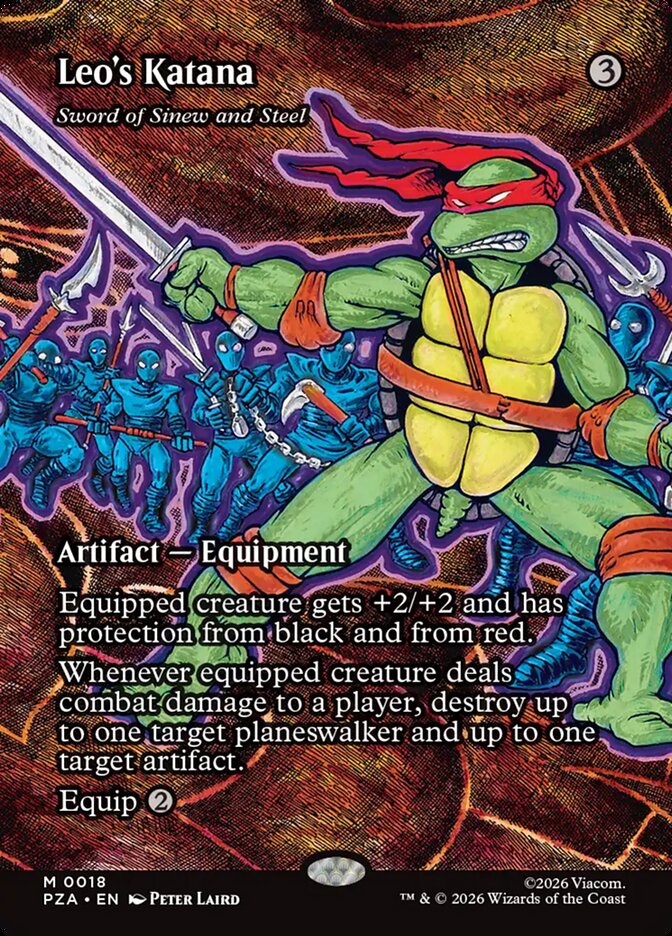 Leo's Katana Sword of Sinew and Steel 18 (Teenage Mutant Ninja Turtles Source Material)  - Foil | Good Games Adelaide SA
