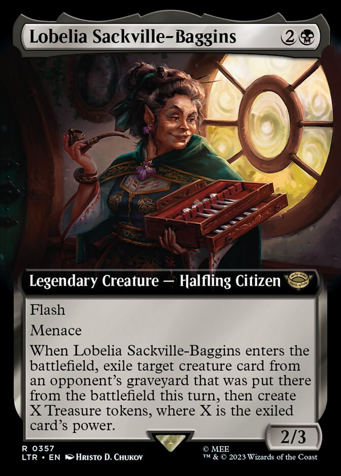 Lobelia Sackville-Baggins 357 (Universes Beyond: The Lord of the Rings: Tales of Middle-earth)  - Extended Art | Good Games Adelaide SA
