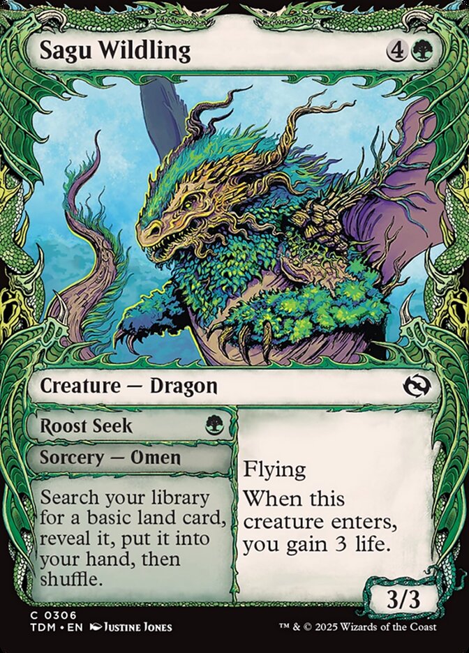 Sagu Wildling Showcase 306 (Tarkir: Dragonstorm)  - Showcase Foil | Good Games Adelaide SA